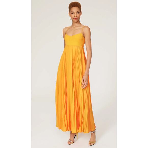 Obando x RTR Honeycomb Gown Yellow Crepe Maxi - Picture 1 of 8